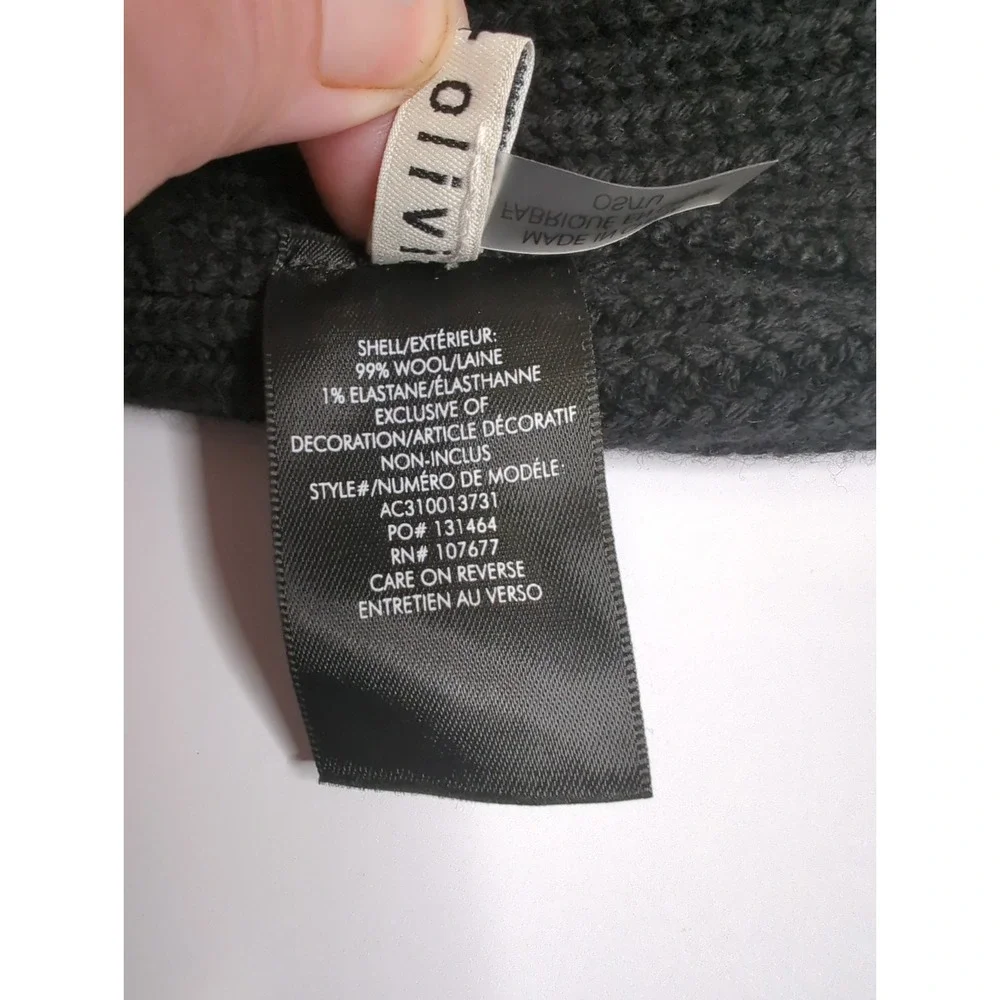Alice + Olivia Black Wool Beret Knit Hat Rhinestone Slouchy Beanie Whimsigoth